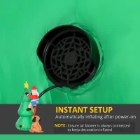 HOMCOM 6ft Inflatable Christmas Tree, LED Lighted with Santa Claus Dog for Home Indoor Outdoor Garden Lawn Decoration Party Prop(m-6)