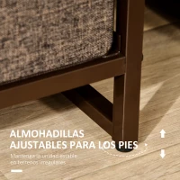 HOMCOM Cómoda para Dormitorio con 7 Cajones Plegables Parte Superior de Madera y Marco Metálico 80x29x78,5 cm Multicolor(m-6)