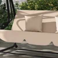 Outsunny Three-Person garden Swing Chair, with Adjustable Canopy - Light Brown(m-9)