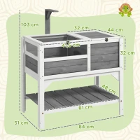 PawHut Maison enclos pour tortues sur pieds avec étagère de rangement en bois massif - 84 x 51 x 103 cm(m-3)