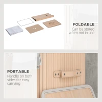 HOMCOM 70L Collapsible Bamboo Laundry Hamper Organizer Clothes Washing Basket Bin Storage Box w/ Lid Removable Lining 40x30x60cm(m-4)