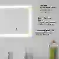 kleankin Large LED Bathroom Mirror, Illuminated Makeup Mirror, with 3 Colour, Smart Touch, Anti-Fog(m-7)