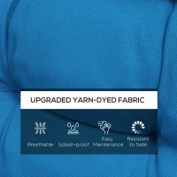 Outsunny 2-Piece Seat Cushion Replacement with Backrest, Garden Patio Chair Cushions Set with Ties, Blue(m-4)