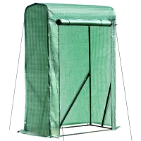 Outsunny Outdoor PE Greenhouse Steel Frame Plant Cover with Zipper 100L x 50W x 150HCM - Green(m-1)