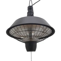 Outsunny 2100W Outdoor Ceiling Mounted Halogen Electric Heater Hanging Patio Garden Warmer Light - Black(m-8)