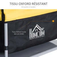 HOMCOM Remorque de transport vélo cargo capacité 70 L barre d'attelage incluse housse amovible 4 réflecteurs charge max. 40 Kg noir jaune(m-5)