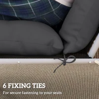 Outsunny Set of Two 190 x 56cm Sun Lounger Cushions - Dark Grey(m-7)