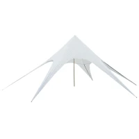 Outsunny Tenda da Sole Avvolgibile da Esterno Impermeabile in Poliestere, 10 x 10 x 4m, Bianco(m-9)