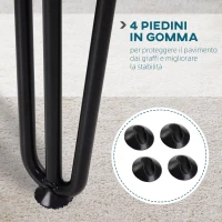 HOMCOM Gambe per Tavoli Set 4 Pezzi in Acciaio Preforato con 20 Viti Incluse, 12x12x71 cm, Nero(m-5)