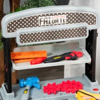 HOMCOM Etabli et Outils pour Enfant - Jeu d'imitation Bricolage - Nombreux Accessoires Plus de 79 pièces & Outils variés - PP Noir Gris(m-8)