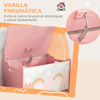 ZONEKIZ Cajas de Juguetes para Niños de 3 a 8 Años Cajas de Almacenamiento con 2 Asas y Estampado de Zorro 60x37x39 cm Rosa(m-5)