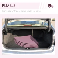 HOMCOM Tapis de pole dance pliable - pole dance mat - tapis de protection Ø 150 cm épaisseur 5 cm - revêtement plastique rose(m-4)