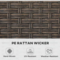 Outsunny 5-Piece Rattan Patio Furniture Set with Gas Fire Pit Table, Loveseat Sofa, Armchairs, Cushions, Pillows, Dark Brown(m-6)