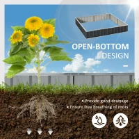 Outsunny 645L Metal Raised Garden Bed, DIY Large Steel Planter Box, No Bottom w/ A Pairs of Glove for Backyard, Patio to Grow Vegetables, Herbs, and Flowers, 258cmx90cm(m-4)