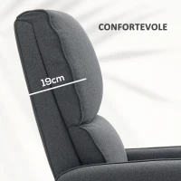 HOMCOM Poltrona Alzapersona Elettrica Reclinabile con Telecomando e Tasca in Tessuto, Grigio Carbone(m-6)