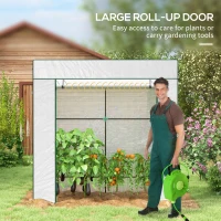 Outsunny PE Cover Walk-in Outdoor Greenhouse, White(m-5)