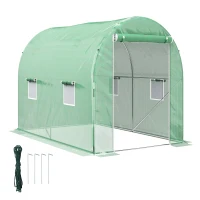 Outsunny 300 x 195cm Walk-In Tunnel Greenhouse - Green(m-1)