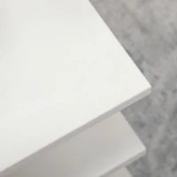 HOMCOM Tavolino Basso da Salotto a 2 Livelli in Truciolato con Ripiani Aperti, 70x70x36.5 cm, Bianco(m-9)