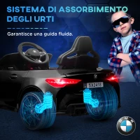 AIYAPLAY Macchina Elettrica per Bambini a Licenza BMW M4 con Telecomando, Clacson e Fari, 108x69.5x51 cm, Nera(m-6)
