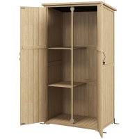 Outsunny Armoire de jardin abri remise pour outils 90L x 54.5P x 161/168,5H cm 2 étagères toit bitumé étanche bois pin autoclave
