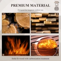 Outsunny Wooden Wishing Well Planter Outdoor Flower Pot Backyard Garden Decor w/ Bucket(m-5)