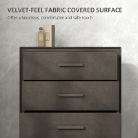 HOMCOM Velvet-Feel Chest of Four Drawers - Brown(m-5)