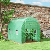 Outsunny 300 x 195cm Walk-In Tunnel Greenhouse - Green(m-10)