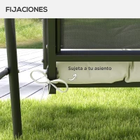Outsunny Cojín para Banco de Jardín o Balancín128x48x8 cm con 2 Cordones de Fijación Impermeable y Protección UV 50+ Crema(m-5)