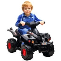 AIYAPLAY 6V Kids Electric Quad Bike w/ Music, Forward Function, for 2-6 Years, Black(m-1)