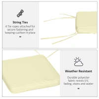 Outsunny Set of 6 Pcs Chair Cushion, 42Lx42Wx5T cm-Cream White(m-5)