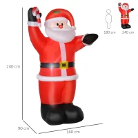 HOMCOM Inflatable Christmas Santa Claus Air Blown Decoration Yard(m-3)