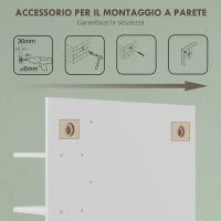 HOMCOM Specchiera Bagno Moderna da Parete a 4 Ripiani in Legno, 45x15x58.5cm, Bianco(m-6)