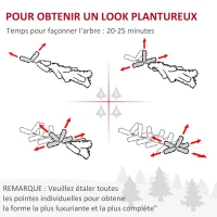 HOMCOM Sapin de Noël artificiel 228 cm 2056 branches + support pied vert(m-5)