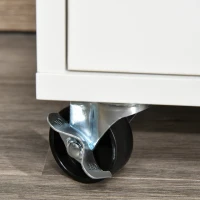 HOMCOM Mobile File Cabinet for Home Office, Lateral Filing Cabinet, Printer Stand with Open Shelves, Lockable Drawer,100cm x 35cm x 65cm, White(m-8)