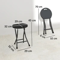 Outsunny Set of Four Folding Carry Stools - Charcoal Grey(m-3)