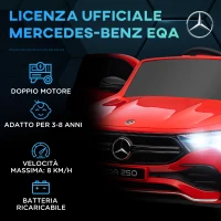 HOMCOM Macchina Elettrica per Bambini 3-8 Anni con Telecomando, Fari e Clacson, Rossa e Nera(m-4)