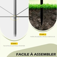 Outsunny Lot de 5 clôtures de jardin décoratives en métal avec ornements 305 x 62 cm noir(m-4)