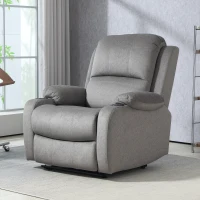 HOMCOM Microfibre Manual Reclining Armchair, with Footrest - Grey(m-7)