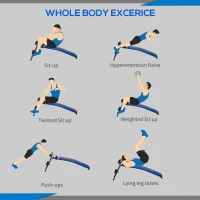 HOMCOM Ab Sit Up Bench Adjustable Abdominal Crunch Home Fitness Indoor Trainer Exercise Workout Machine(m-4)