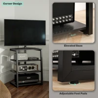 HOMCOM HiFi Stand, with Four Storage Shelves - Black(m-7)