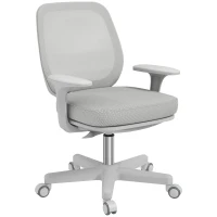 Vinsetto Sedia da Ufficio Ergonomica e Reclinabile ad Altezza Regolabile con 5 Rotelle, 55x48x82.5-94.5 cm, Grigia(m-1)