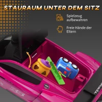 AIYAPLAY Rutschauto, Lizenzfahrzeug, interaktive Hupen- und Musikknöpfe, Kunststoff und Stahl, Rosa, 65 x 29 x 37 cm(m-6)