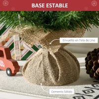 HOMCOM Árbol de Navidad Artificial Pequeño de 60 cm Altura con 70 Ramas Base de Tela Mini Árbol Navideño Realista para Interior Verde(m-6)