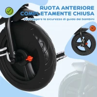 HOMCOM Triciclo per Bambini con Maniglione 6 in 1, Tettuccio Regolabile e Cintura di Sicurezza, Età 1-5 Anni, Grigio(m-8)