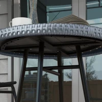 Outsunny Rattan Border Outdoor Side Table - Grey(m-8)