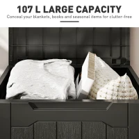 HOMCOM 107 L Plastic Storage Chest with Lid - Charcoal Grey(m-4)