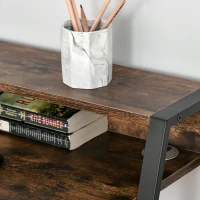 HOMCOM Writing Desk Computer Table Home Office PC Laptop Workstation Storage Shelf 100L x 45W cm Rustic Brown(m-9)