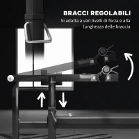 SPORTNOW Macchina Pettorali ad Altezza Regolabile in Acciaio, 150x150x60-85 cm, Nero(m-5)