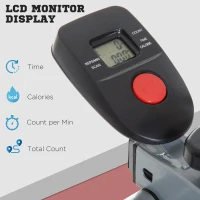 HOMCOM Air Walker Glider, Cross Trainer Fitness Machine, with LCD, for Home Gym, Grey(m-5)