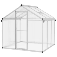 Outsunny 6 x 6ft Aluminium Frame Walk-In Greenhouse(m-1)